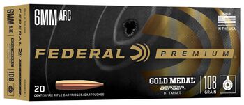 Gold Medal Berger, 6mm ARC, 108 Grain, Berger BT Target, 2650 fps